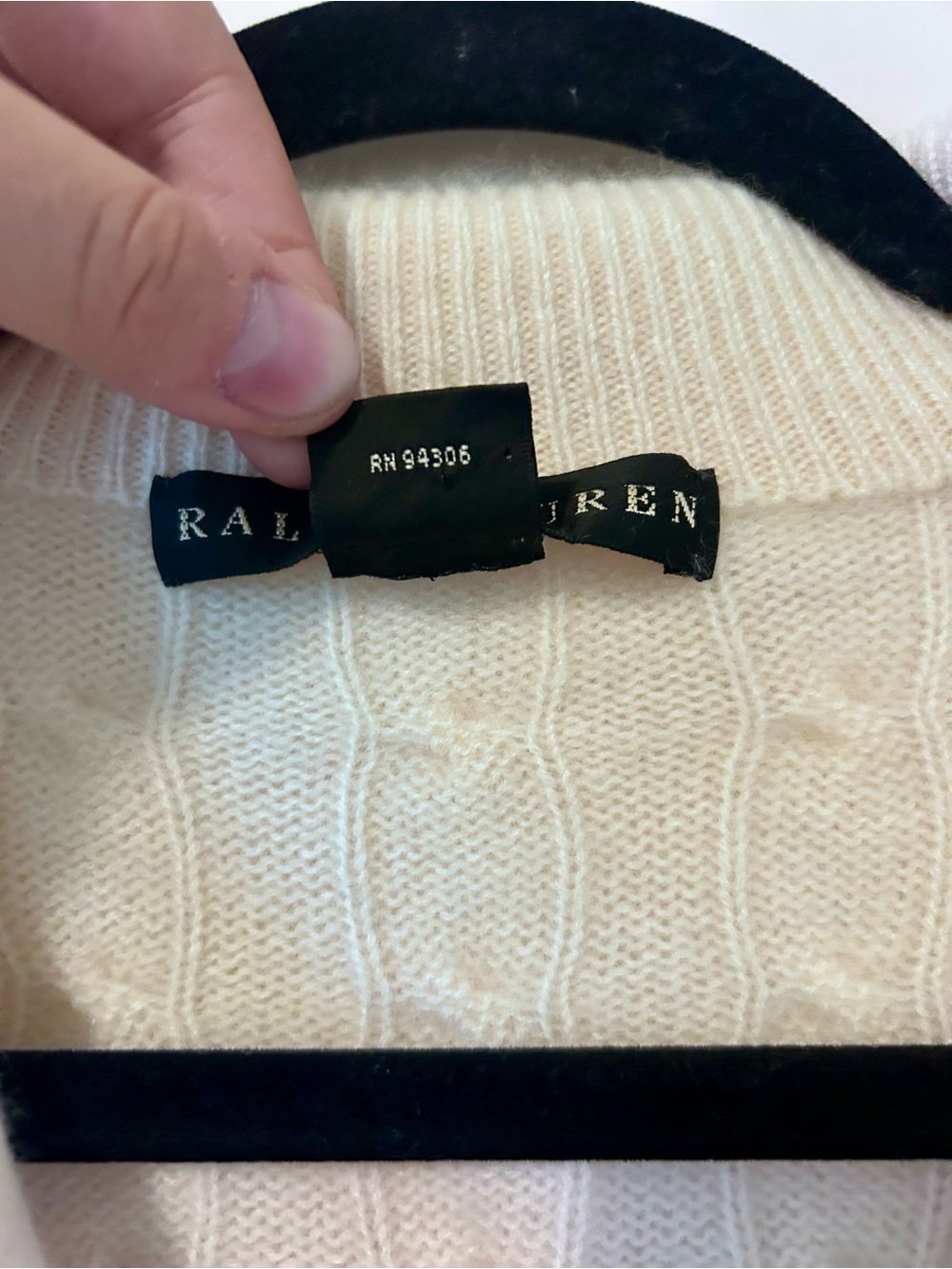 Ralph Lauren Black Label 100% Cashmere Cable Sweater L - Picture 8 of 9
